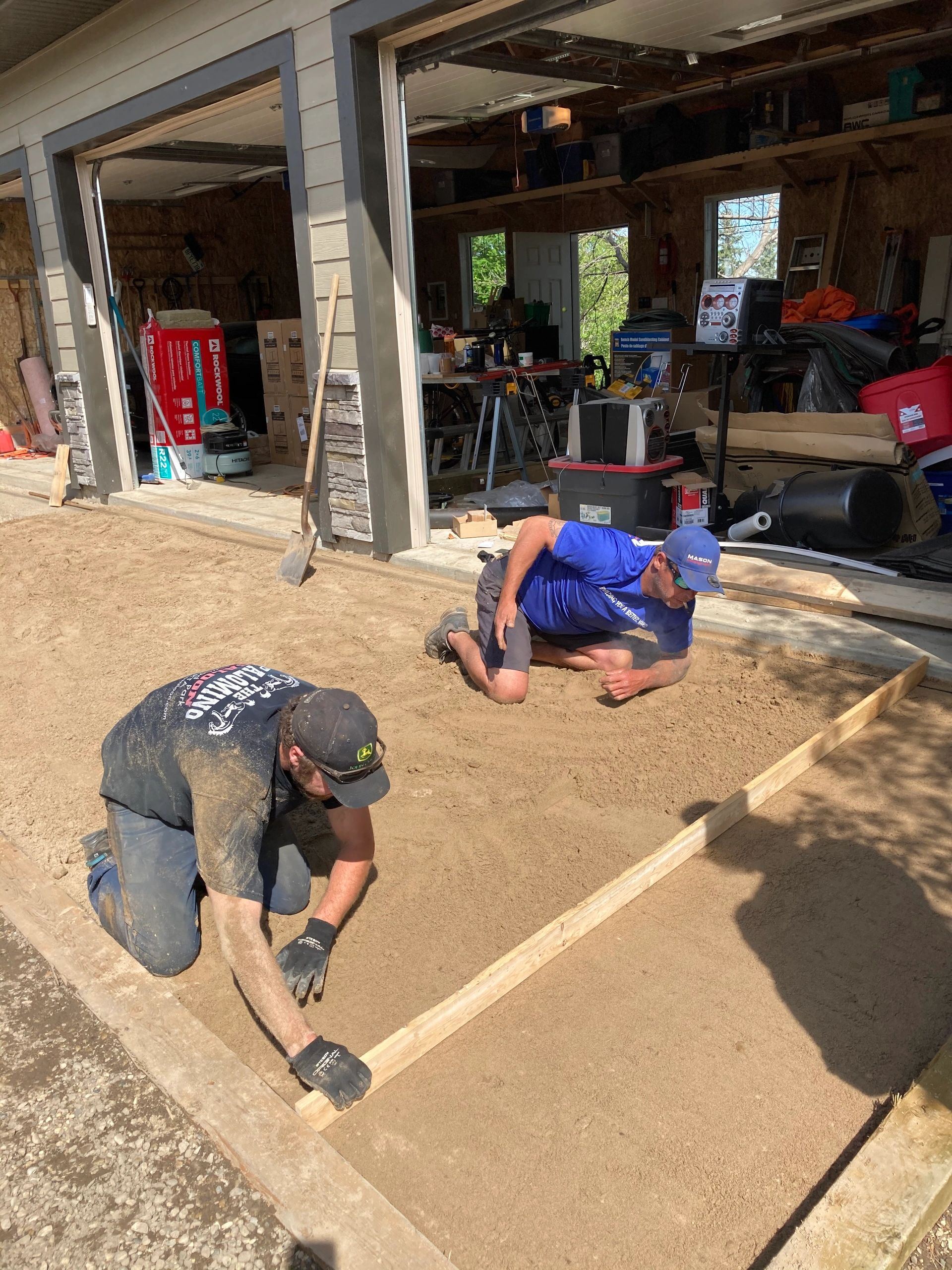 Core aeration and overseeding results on a residential lawn in St. Albert